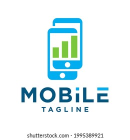 Gráfico vectorial moderno del logotipo móvil