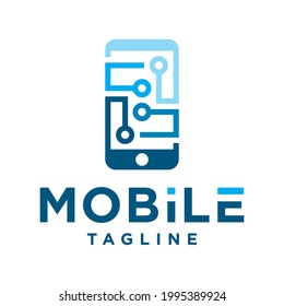 Modern vector graphic of mobile logo