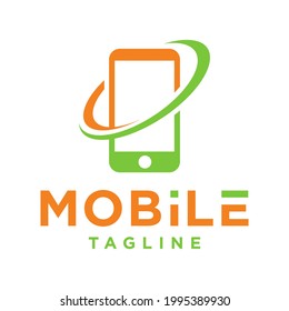 Modern vector graphic of mobile logo