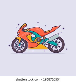 Modern vector graphic of motorcycle.