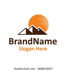 Modern vector graphic of mountain logo, Perfect for travel, sunrise, climbing, etc.