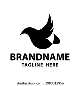 Modern vector graphic of silhouette bird logo