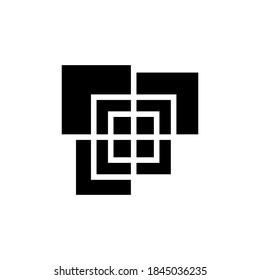 Gráfica vectorial moderna del logotipo cuadrado, Perfecto para cualquier compañía o icono comercial.