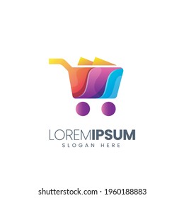 modern vector graphic troly colorful logo good for technology logo,e commerce logo,online shop logo,company logo,dummy logo,bussiness logo