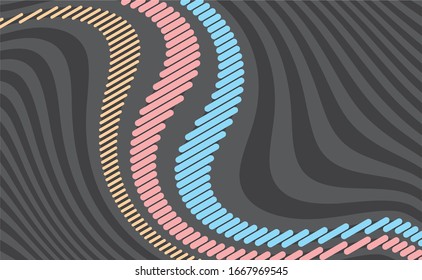 
Modern vector gray background and colored lines. For covers, business cards, banners, prints on clothes, wall decor, posters, sites, social networks, videos. Vector illustration
