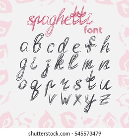 Modern Vector Hand Drawn Alphabet. Lettering. Handwritten Font. Abcs Design For Logotypes, Package, Posters.