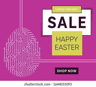Modern vector happy easter sale banner template design