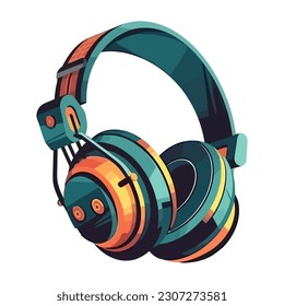 Modern vector headphones technology icon isolated