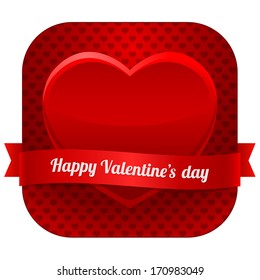 Modern vector heart with ribbon