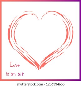 Modern vector heart shape in Living Coral color.
