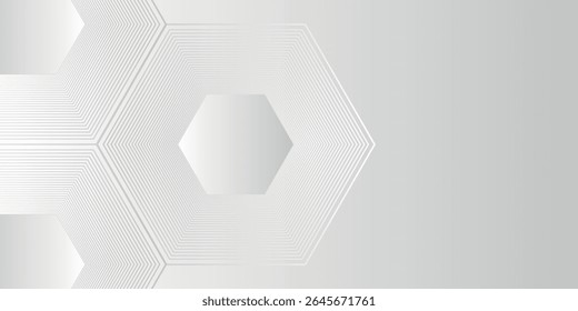Modern Vector hexagon lines on gray background. Geometric stripe line abstract modern for banner and cover. EPS 10