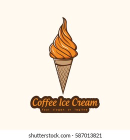 Modern vector ice cream logo