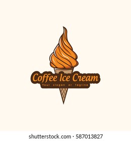 Modern vector ice cream logo