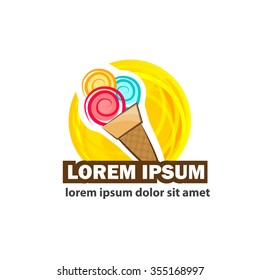 Modernes Vektoreis-Logo.Logo für Eiscreme. Logo für Eisdielen. Eiscreme-Illustration
