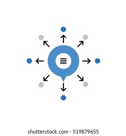 Modern Vector Icon Of Abstract Viral Marketing Channels And Content Promotion. Premium Quality Vector Illustration Concept. Flat Line Icon Symbol. Flat Design Image Isolated On White Background.