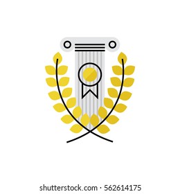 Modern vector icon of business award, company success and personal triumph. Premium quality vector illustration concept. Flat line icon symbol. Flat design image isolated on white background.