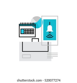Modern vector icon of business organization, date planning and event management. Premium quality vector illustration concept. Flat line icon symbol. Flat design image isolated on white background.