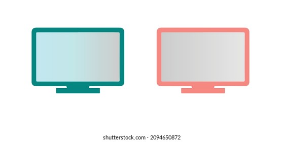 Modern vector icon of computer screen isolated on white background. Computer screen vector illustration colored icon vector eps10.