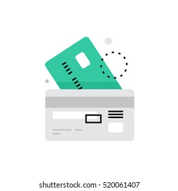Icono de Vector moderno de la Imagen de tarjetas de crédito con detalles e información de validación. Concepto de Ilustración vectorial de calidad Premium. Símbolo de icono de línea plana. Imagen de diseño plano aislado sobre fondo blanco.