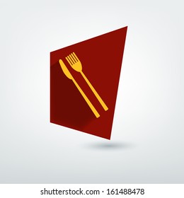 Modern vector icon. Cutlery restaurant sign element.