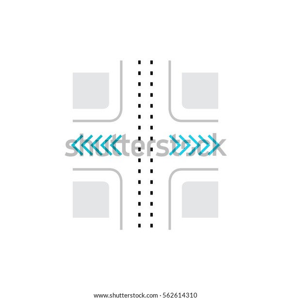 Modern vector icon of decision making\
crossroads, variants of solving problem. Premium quality vector\
illustration concept. Flat line icon symbol. Flat design image\
isolated on white\
background.