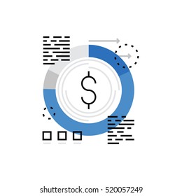 Modern vector icon of financial strategy, budgeting and finance prediction. Premium quality vector illustration concept. Flat line icon symbol. Flat design image isolated on white background.