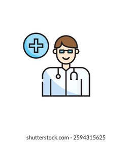 Modern vector icon illustration Perfect for use on medical websites, healthcare apps, hospital branding and pharmaceutical promotions. Clean and professional icon 