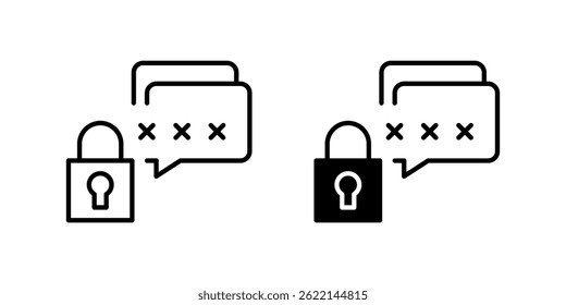 A modern vector icon set featuring padlock password symbols, suitable for security and technology designs.