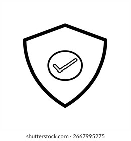 A modern vector icon of a shield containing a circled check mark, symbolizing verified and secure protection.
