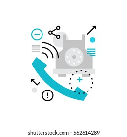 Modern vector icon of telephone conversation, business and private communication. Premium quality vector illustration concept. Flat line icon symbol. Flat design image isolated on white background.