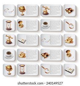 Modern vector icons collection. Isolated on white background