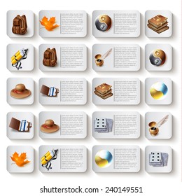 Modern vector icons collection. Isolated on white background