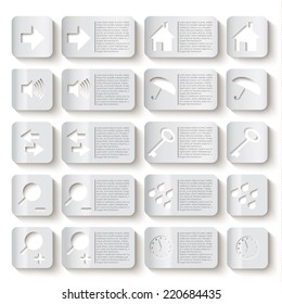 Modern vector icons collection of web design objects, business, office and marketing items. Isolated on white background.