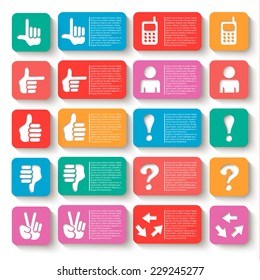 Modern vector icons collection of web design objects, business, office and marketing items. Isolated on white background