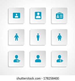 Modern vector icons set bend paper effect. Vector design elements for web and mobile design. 