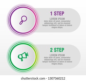 Modern vector illustration 3D. Infographic circles template with two elements, sectors, icons. Designed for business, presentations, web design, interface, workflow layout, diagrams with 2 steps