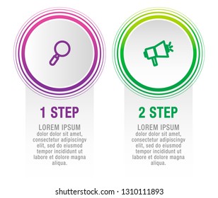 Modern vector illustration 3D. Infographic circles template with two elements, sectors, icons. Designed for business, presentations, web design, interface, workflow layout, diagrams with 2 steps