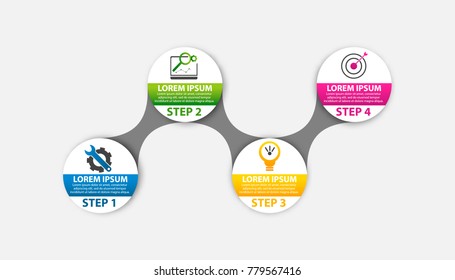 Modern vector illustration 3d. Template circle infographics with four elements. Designed for business, presentations, web design, diagrams with 4 steps, options, parts or processes. Creative concept.