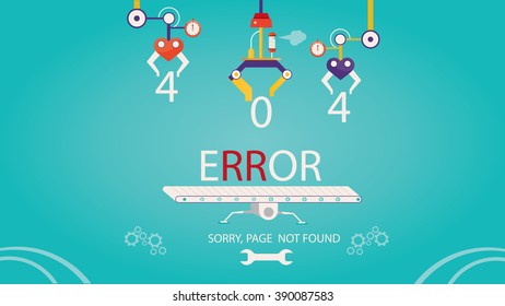 modern vector illustration of  404 error page vector template for website, page not found Error 404