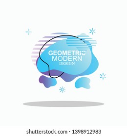 Modern vector illustration abstract amoeba fluid design colorfull liquid color bagde 