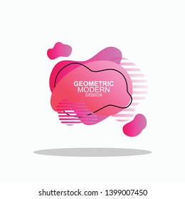 Modern vector illustration abstract amoeba fluid design colorfull liquid color bagde 