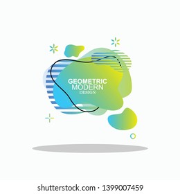 Modern vector illustration abstract amoeba fluid design colorfull liquid color bagde 