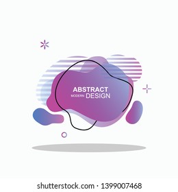 Modern vector illustration abstract amoeba fluid design colorfull liquid color bagde 