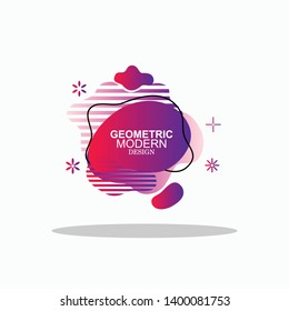 Modern vector illustration abstract amoeba fluid design colorfull liquid color bagde 