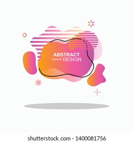 Modern vector illustration abstract amoeba fluid design colorfull liquid color bagde 