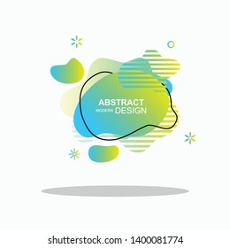 Modern vector illustration abstract amoeba fluid design colorfull liquid color bagde 