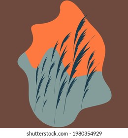 Modern vector illustration. Abstract beach. Collage with hand-drawn organic shapes. Design prints for print, social media, banners, invitations, corporate designs, covers, flyers, brochures.
