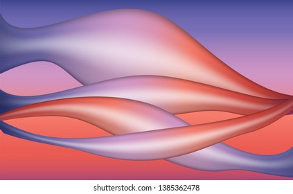 Modern vector illustration of abstract blob shapes, with shiny gradient colors. Abstract geometric shaped pattern design. Orange and blue color.