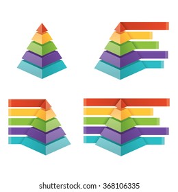 Modern vector illustration of Abstract digital business Infographic, Pyramid chart for infographics presentation