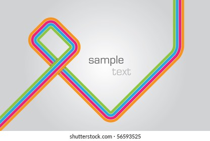 Modern vector illustration background with colorful lines and shadow at cross of the lines